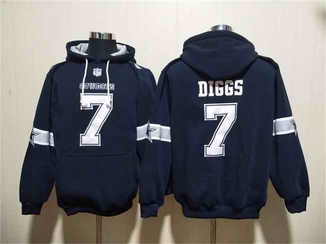 Men's Dallas Cowboys #7 Trevon Diggs Navy Ageless Must-Have Lace-Up Pullover Hoodie